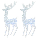 XXL Acrylic Christmas Reindeers 250 LED 2 pcs 180 cm Cold white