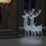 XXL Acrylic Christmas Reindeers 250 LED 2 pcs 180 cm Cold white - Rear View