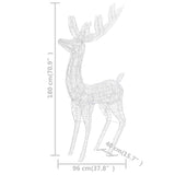 XXL Acrylic Christmas Reindeers 250 LED 2 pcs 180 cm Cold white - Low Angle