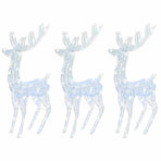 XXL Acrylic Christmas Reindeers 250 LED 3 pcs 180 cm Cold white