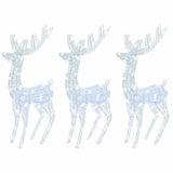 XXL Acrylic Christmas Reindeers 250 LED 3 pcs 180 cm Cold white - Front View