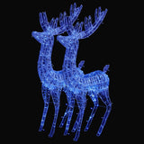 XXL Acrylic Christmas Reindeers 250 LED 2 pcs 180 cm Blue - Front View