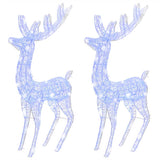 XXL Acrylic Christmas Reindeers 250 LED 2 pcs 180 cm Blue - Side View