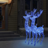 XXL Acrylic Christmas Reindeers 250 LED 2 pcs 180 cm Blue - Rear View