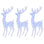 XXL Acrylic Christmas Reindeers 250 LED 3 pcs 180 cm Blue