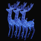 XXL Acrylic Christmas Reindeers 250 LED 3 pcs 180 cm Blue - Top-Down View
