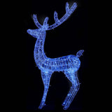 XXL Acrylic Christmas Reindeers 250 LED 3 pcs 180 cm Blue - Low Angle