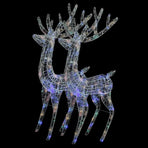 XXL Acrylic Christmas Reindeers 250 LED 2 pcs 180cm Multicolour