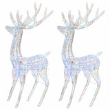 XXL Acrylic Christmas Reindeers 250 LED 2 pcs 180 cm Multicolour