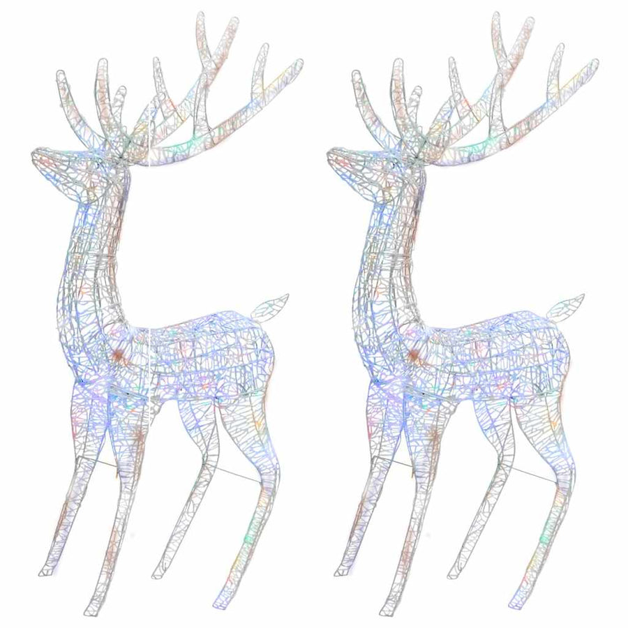 XXL Acrylic Christmas Reindeers 250 LED 2 pcs 180cm Multicolour