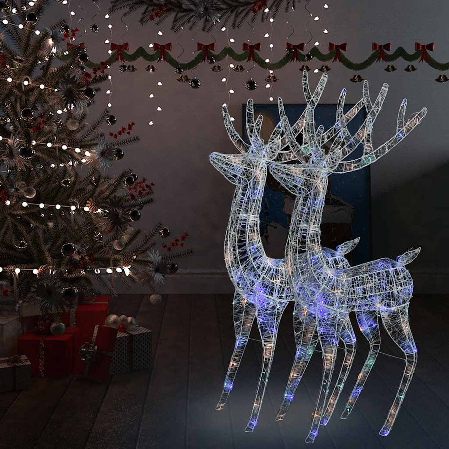 XXL Acrylic Christmas Reindeers 250 LED 2 pcs 180cm Multicolour