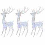 XXL Acrylic Christmas Reindeers 250 LED 3 pcs 180 cm Multicolour