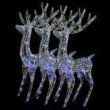 XXL Acrylic Christmas Reindeers 250 LED 3 pcs 180 cm Multicolour - Top-Down View