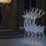 XXL Acrylic Christmas Reindeers 250 LED 3 pcs 180 cm Multicolour - Rear View