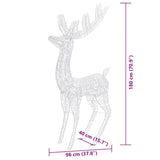 XXL Acrylic Christmas Reindeers 250 LED 3 pcs 180 cm Multicolour
