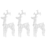 Reindeer Christmas Decorations 3 pcs 60x16x100 cm Acrylic