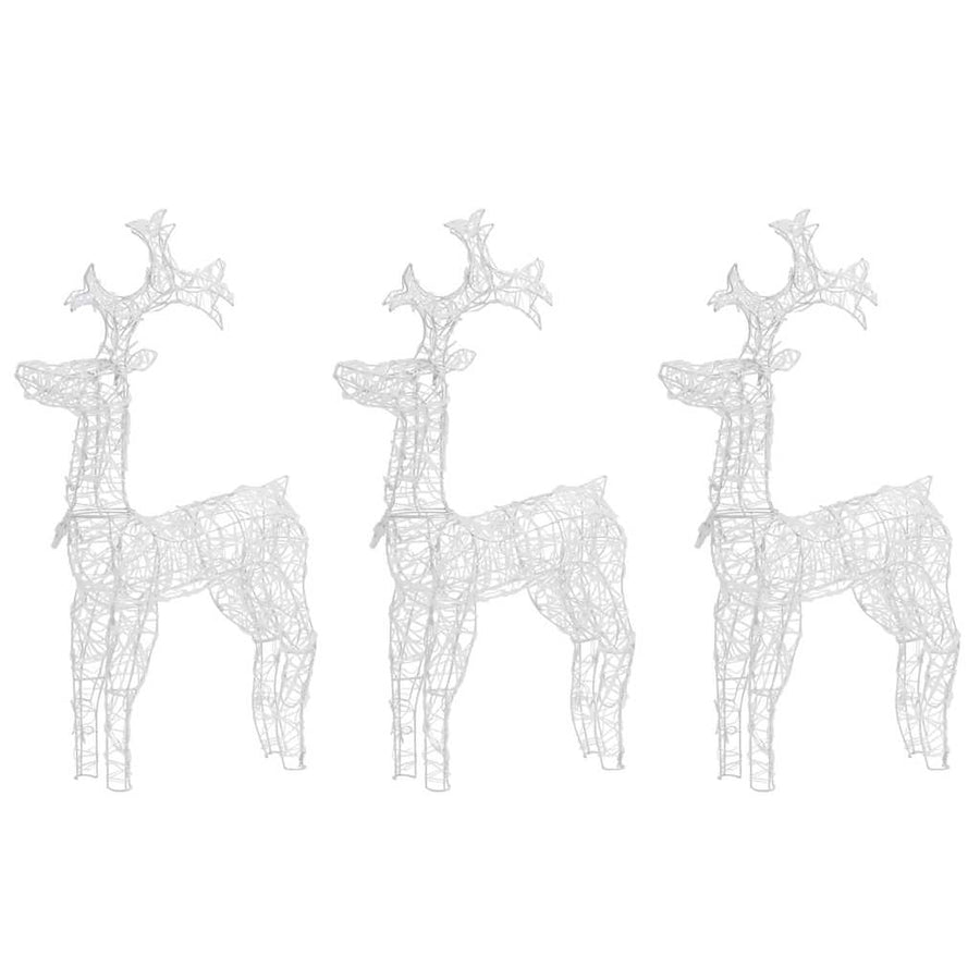 Reindeer Christmas Decorations 3 pcs 60x16x100 cm Acrylic