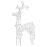 Reindeer Christmas Decorations 3 pcs 60x16x100 cm Acrylic - Side View