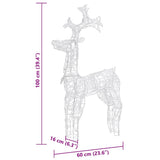 Reindeer Christmas Decorations 3 pcs 60x16x100 cm Acrylic - Extra Image