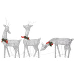 Christmas Reindeers 6 pcs Silver Cold White Mesh