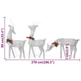 Christmas Reindeers 6 pcs Silver Cold White Mesh - Extra Image