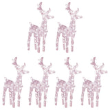 Christmas Reindeers 6 pcs Warm White 240 LEDs Acrylic - Front View