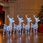 Christmas Reindeers 4 pcs Cold White 160 LEDs Acrylic