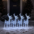 Christmas Reindeers 4 pcs Cold White 160 LEDs Acrylic