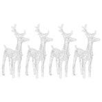 Christmas Reindeers 4 pcs Cold White 160 LEDs Acrylic