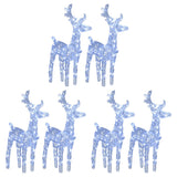 Christmas Reindeers 6 pcs Cold White 240 LEDs Acrylic - Front View