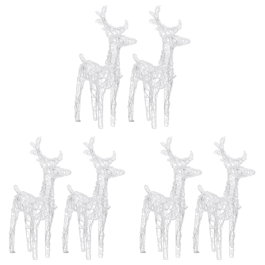 Christmas Reindeers 6 pcs Cold White 240 LEDs Acrylic