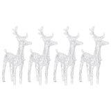 Christmas Reindeers 4 pcs Blue 160 LEDs Acrylic - Side View