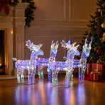 Christmas Reindeers 4 pcs Multicolour 160 LEDs Acrylic