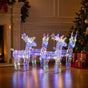 Christmas Reindeers 4 pcs Multicolour 160 LEDs Acrylic