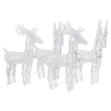 Christmas Reindeers 4 pcs Multicolour 160 LEDs Acrylic - Side View