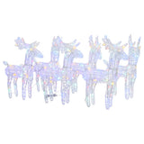 Christmas Reindeers 6 pcs Multicolour 240 LEDs Acrylic