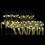 Christmas Reindeers 6 pcs Gold 120 LEDs - Side View
