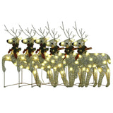 Christmas Reindeers 6 pcs Gold 120 LEDs - Top-Down View