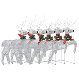 Christmas Reindeers 6 pcs Silver 120 LEDs - Front View