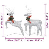 Christmas Reindeers 6 pcs Silver 120 LEDs - Extra Image