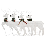 Christmas Reindeers 4 pcs White 80 LEDs - Top-Down View