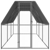Outdoor Chicken Cage 2x6x2 m Galvanised Steel - Front View