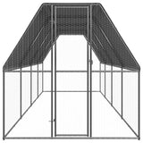 Outdoor Chicken Cage 2x8x2 m Galvanised Steel - Front View
