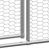 Outdoor Chicken Cage 2x8x2 m Galvanised Steel - Top-Down View
