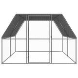 Outdoor Chicken Cage 3x4x2 m Galvanised Steel - Front View