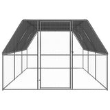 Outdoor Chicken Cage 3x6x2 m Galvanised Steel - Front View