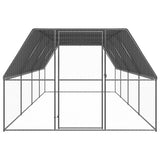 Outdoor Chicken Cage 3x8x2 m Galvanised Steel - Front View