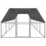 Outdoor Chicken Cage 3x12x2 m Galvanised Steel - Front View