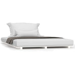 Bed Frame without Mattress White 150x200 cm Solid Wood Pine