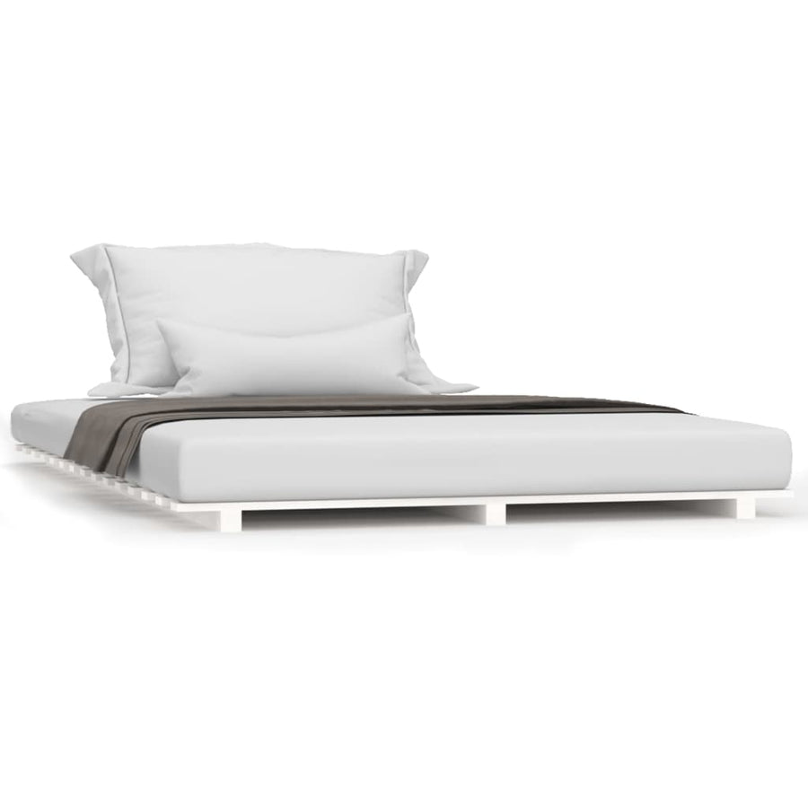 Bed Frame without Mattress White 150x200 cm Solid Wood Pine